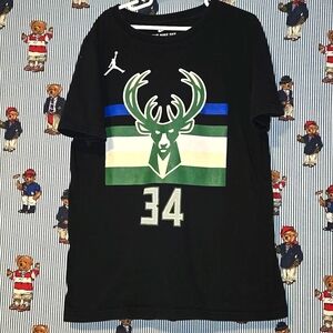 Giannis Antetokounmpo Milwaukee Bucks NBA The Nike Tee Shirt Medium10/12 Dri-Fit